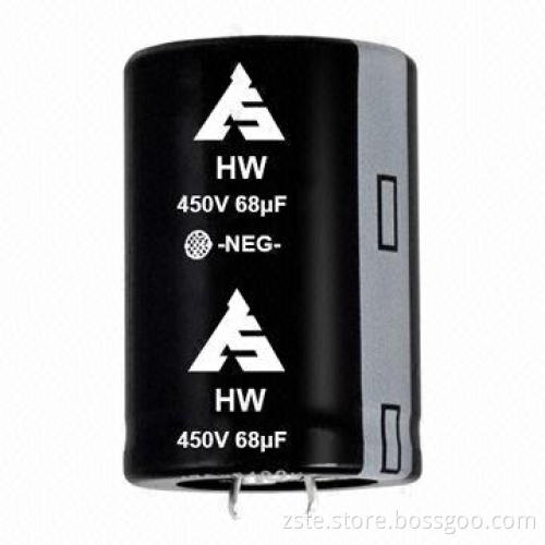 Snap-in e-cap, HW series, 450V, 68uF